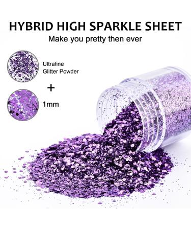 DazSpirit 12 Colors Holographic Glitter Powder - Festival Glitter for Face, Body, Nails - Arts & Crafts Accessory Set - Buy Online on GoSupps.com