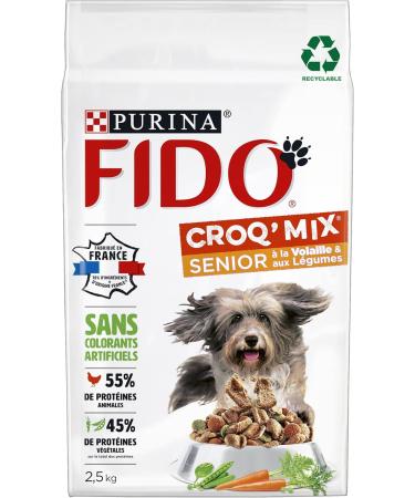 FIDO CROQ Mix: Poultry Vegetables - 2.5 KG - Croquettes for Adult Dogs Over 7 Years Old - Buy Online on GoSupps.com