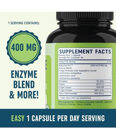 Digestive Enzymes & Probiotic Supplement for Digestion, Bloating, IBS, Constipation & Gas Relief - 60 Premium Blend Capsules - Buy Online on GoSupps.com