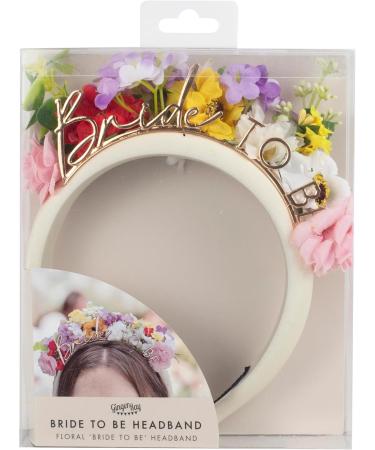Ginger Ray Gold Flower String Band - Bride to Be Headband with Artificial Flowers for Hen Party - Buy Online on GoSupps.com