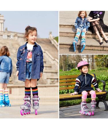 PAPAISON Inline Skates with Light up Wheels - Adjustable Illuminating Roller Skates in Blue & Grey for Kids, Youth, Women, and Men - Large Size - Buy Online on GoSupps.com