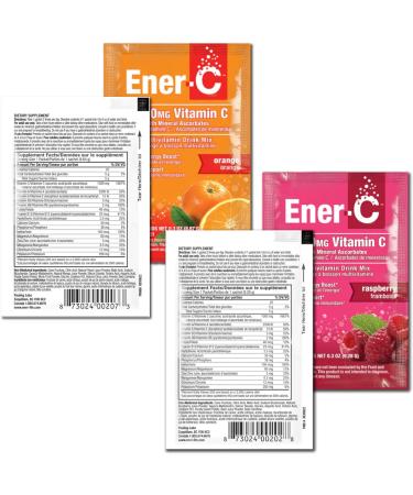 Ener-C Multivitamin Drink Mix - Vitamin Packets for Water Electrolytes Powder Packets Drink Mix Hydration Liquid Mix Immune Booster for Adults Healthy Energy - Orange & Raspberry (60 Count) Orange & Raspberry 1.18 Poun  - Buy Online on GoSupps.com
