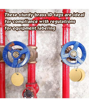 50 Round Brass Tags 1-1/4 Inch Diameter - Blank Valve Tags for Stamping Pets, Plants, Doors - Gold Brass Tags with Hole - Buy Online on GoSupps.com