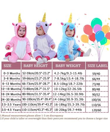 Doladola Baby Unicorn Hooded Romper for Toddlers | Flannel Animal Jumpsuit, Pink | Ages 2.5-3.5 Years - Buy Online on GoSupps.com