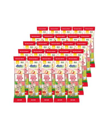 Alete deliberately crispy bar bar banana strawberry milk perfect as a snack for in between without palm oil & aroma fabrics from 3 years 25 g Pack (25 x 25g) banana earth berry milk 25 x 25 g