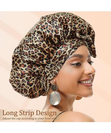 Satin Bonnet for Women | Silk Hair Wrap for Sleeping | Curly Hair Bonnet for Black Women | Leopard Print Satin Bonnet - Buy Online on GoSupps.com