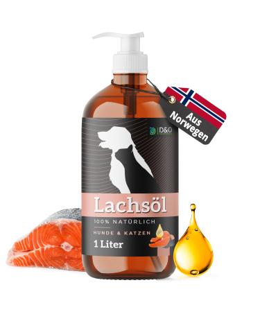 Salmon oil for dogs 1L in a practical bottle with pump dispenser salmon oil for cats with Omega 3 & 6 Norwegian salmon oil 100% natural fish oil for dogs and cats Salmon Oil for Dogs Fish Oil coat care - Buy Online on GoSupps.com
