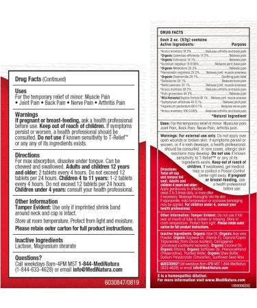 MediNatura T-Relief Arnica Natural Pain Relief Bundle - 100 ct Tablets & 2 oz Cream - Buy Online on GoSupps.com