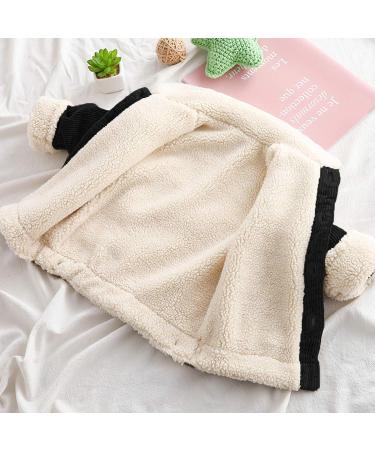 Volunboy Toddler Corduroy Sherpa Jacket | Fleece Lined Button Down Coat | Warm Outwear for Baby Boys Girls 18-24 Months - Black - Buy Online on GoSupps.com