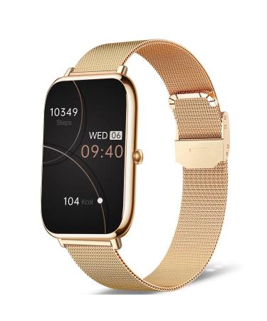 DoSmarter Fitness Tracker for Women, Heart Rate Blood Pressure Monitor Activity Tracker, Waterproof Smart Watch with Pedometer Sleep Monitor, Fitness Watch for Android and iOS Phones,Gold
