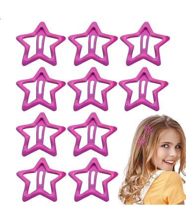 Hair Clip | Five-pointed Hair Charm Multicolor Shaped Hair Clips Shape Snap Hair Clips Hollow Barrettes Cute Shiny Hair Clips for Girls Huyath 1 count (Pack of 1) Hot Pink - Buy Online on GoSupps.com