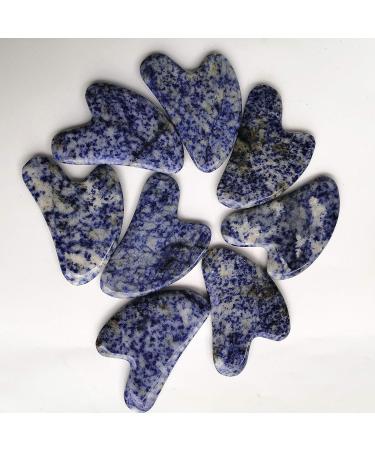 Handcrafted Loveliome Blue Point Gua Sha Crystal Jade Stone Board - Skincare Massage Tool for Relaxation and Therapy - Buy Online on GoSupps.com
