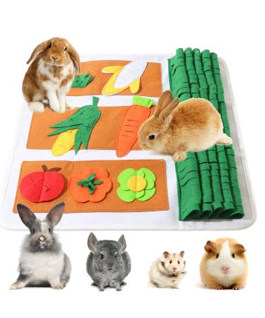 Rabbit Foraging Mat 20"  20"/24'' x24'' Machine Washable Polar Fleece Pet Snuffle Mat Encourages Natural Foraging Skills Interactive Games for Bunny, Guinea Pigs, Chinchillas, Small Animals, Dog Style1