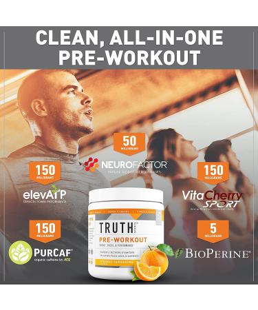Truth Nutrition Natural Pre Workout Powder - Plant-based Vegan Keto Preworkout - Orange Tangerine Flavor - Buy Online on GoSupps.com