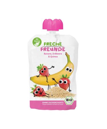 Freche Freunde Organic Banana Strawberry & Quinoa Fruit Puree 6 x 100g 100 g (pack of 6)