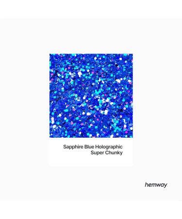 Hemway Eco-Friendly Biodegradable Glitter 100g - Vegan & Cosmetic Safe Sapphire Blue Holographic Sparkle for Face Eyes Body Hair & Nails - 3mm 0.125 - Buy Online on GoSupps.com