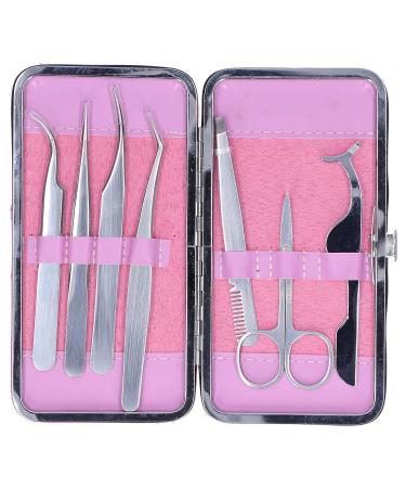 Professional Eyelash Extension Tweezers Kit with Eyebrow Scissors - Stainless Steel Tools Set in Storage Box - Buy Online on GoSupps.com