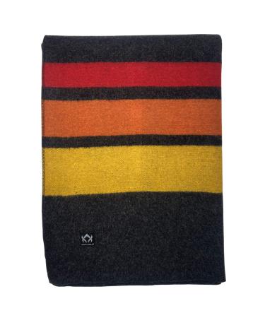 Arcturus Patterned Wool Blankets - 4.5lbs Warm, Heavy, Washable, Large | Great for Camping, Outdoors, Sporting Events, or Survival & Emergency Kits Sunset Peak