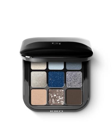 KIKO Milano Glamour Multi Finish Eyeshadow Palette 05 | Palette With 9 Eyeshadows In Different Finishes 05 Blue Variations - Buy Online on GoSupps.com
