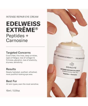 ODACITE Edelweiss Extreme Eye Cream - Anti-Aging Vegan Skincare with Carnosine Peptides for All Skin Types - 0.51 oz - Buy Online on GoSupps.com