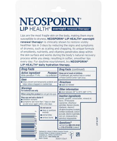 Neosporin Overnight Lip Health Renewal Therapy 0.27 oz - Moisturize & Heal Lips | Buy Internationally - Buy Online on GoSupps.com