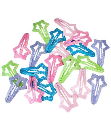 Buy HAARallerliebst Glitter Hair Clips for Girls - 20 Pieces (4.8 cm) with Pink Storage Box Stylish Star Design - Buy Online on GoSupps.com