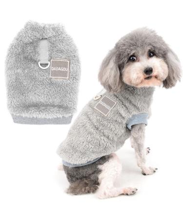 Zunea fleec winter jacket for small dogs warm winter coat sweater sweater soft fuzzy puppy clothing with D-ring for dishes cold weather pet clothing for chihuahua cats gray xxl xxl gray - Buy Online on GoSupps.com