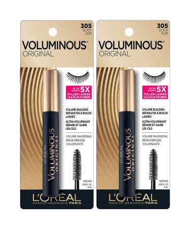 L'Oreal Paris Voluminous Original Volume Building Mascara Black 2 Count - Washable Formula, Pack of 1 - Buy Online on GoSupps.com