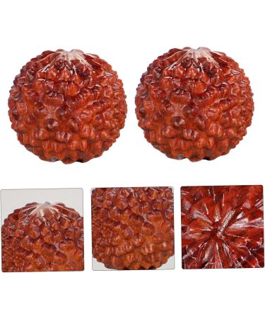 Homsfou 6 Stk Carving Decompression Lychi Balls - Wooden Acupressure Massage Balls for Stress Relief | International Shipping Available - Buy Online on GoSupps.com