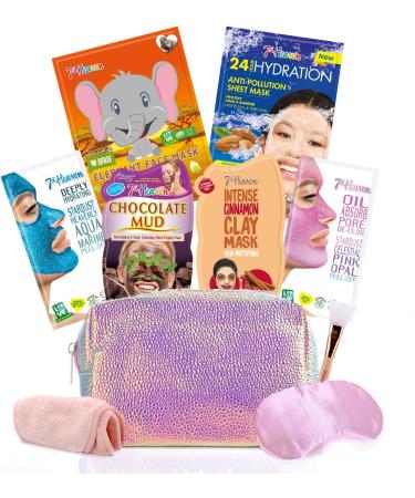 7th Heaven Mystery Face Mask Pamper Bag Lucky Dip Pink Cosmetic Gift Bag with a Selection of Face Masks & Beauty Accessories Mystery Skincare Set - Buy Online on GoSupps.com