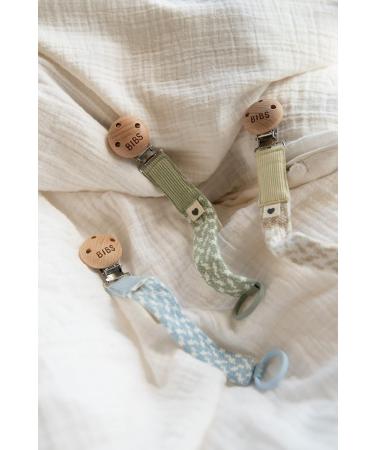 BIBS Paci Braid - Organic Cotton Pacifier String, Danish Design, One Size (0-36 Months), Sage/Ivory - Buy Online on GoSupps.com