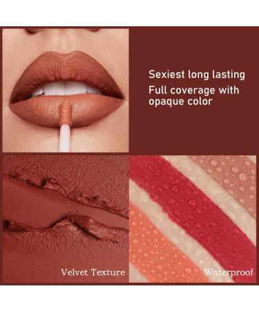 6pcs Matte Liquid Lipstick Set - Nude Lipstick Makeup Kit for Women - Waterproof Velvet Lip Gloss - Long-Lasting Non-Stick Cup - Set B - Buy Online on GoSupps.com