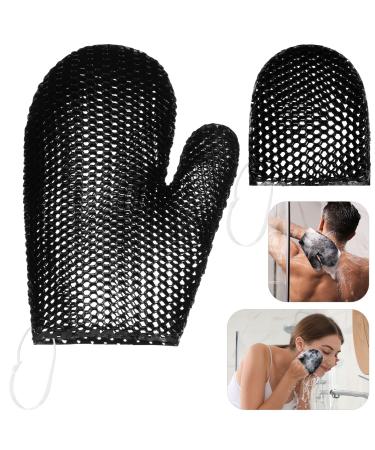 2 Pcs Honeycomb Bath Mitt Exfoliating Glove Set Honeycomb Face and Body Scrubber Exfoliating Shower Mitt Sponges for Cleaning Body Skin Shower Beauty Spa (Black)