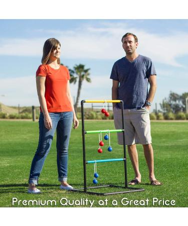 GoSports Pro Grade Ladder Toss Game Set | 6 Soft Rubber Bolo Balls | Indoor/Outdoor | Travel Case - Buy Online on GoSupps.com