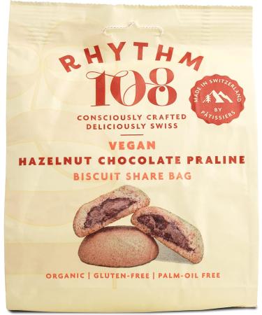 RHYTHM 108 Swiss Hazelnut Chocolate Praline Biscuit Share Bag 135g x 8 - Vegan & Delicious! - Buy Online on GoSupps.com