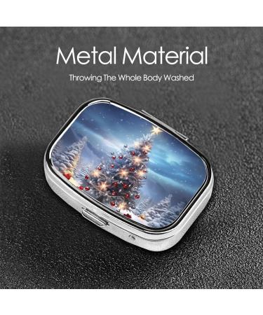Portable Christmas Trees Printed Square Pill Box | Travel-Friendly Medicine Organizer - Buy Online on GoSupps.com