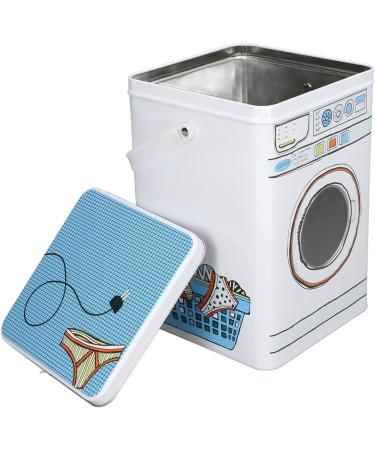 Washing Powder Storage Tin Powdered Laundry Detergent Container Iron Construction Washing Machine Modeling with Perspective Window for Storage - Buy Online on GoSupps.com