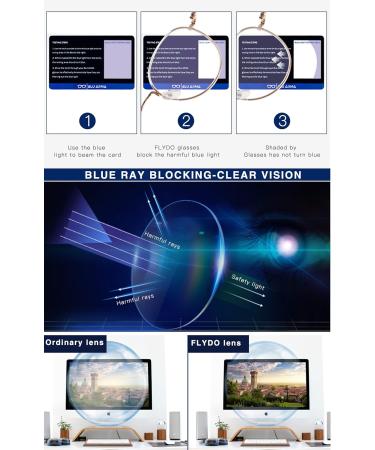 Buy Flydo Blue Light Filter Glasses for Men & Women - Anti Blue Light Gaming & Computer Glasses - 2PCS Silver + Gold - Buy Online on GoSupps.com