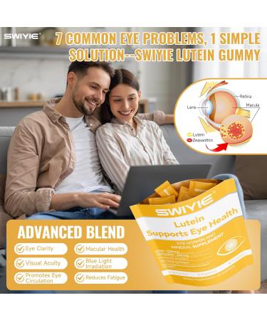 Swiyie Lutein Gummies Eye Vitamin and Mineral Supplement with 20mg Lutein & 4mg Zeaxanthin Gummy Vitamins for Eye Health Support Naturally Flavored 60 Gummies - Buy Online on GoSupps.com