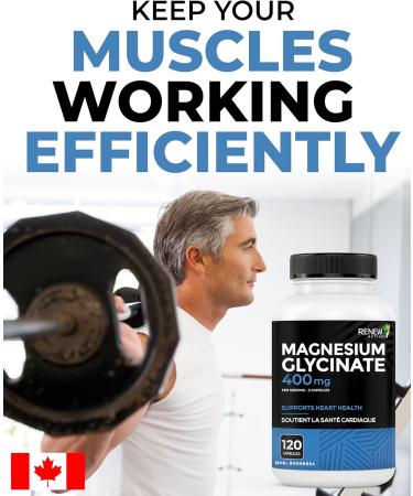 Renew Actives Magnesium Bisglycinate Supplement - 120 Capsules - Buy Online on GoSupps.com