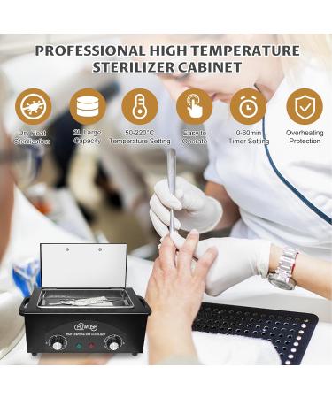 High Temperature Metal Tool Cleaning Box - 2L Dry Heat Cabinet for Beauty & Barber | Nail & Hair Tool Sterilizer with Timer & Adjustable Temp Settings - Buy Online on GoSupps.com