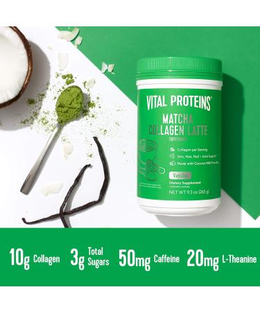 Vital Proteins Matcha Collagen Latte Vanilla - 9.3 oz (265 g) | Boost Skin & Wellness - Buy Online on GoSupps.com
