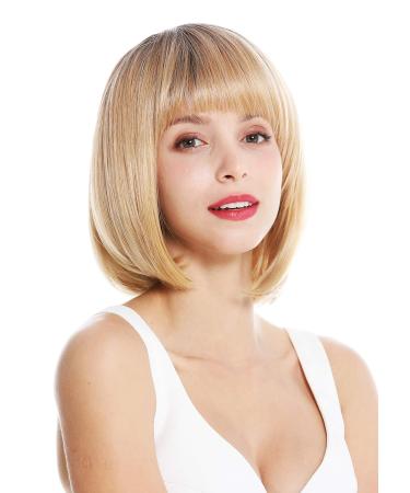 WIG ME UP RGF-6059A Women's Ombre Balayage Short Bob Wig - Straight Bangs with Dark Roots & Blonde Streaks | International Shipping Available - Buy Online on GoSupps.com