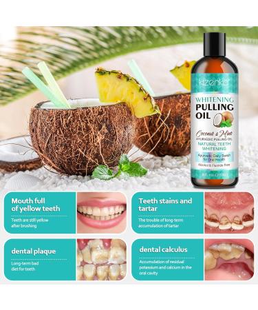 Coconut Oil Pulling Mouthwash - Mint Oil for Teeth Whitening & Fresh Breath | Natural Essential Oils | Alcohol Free 237ml - Buy Online on GoSupps.com