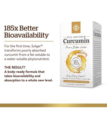 Solgar Full Spectrum Curcumin 60 Liquid Softgels | Premium Turmeric Extract - Buy Online on GoSupps.com