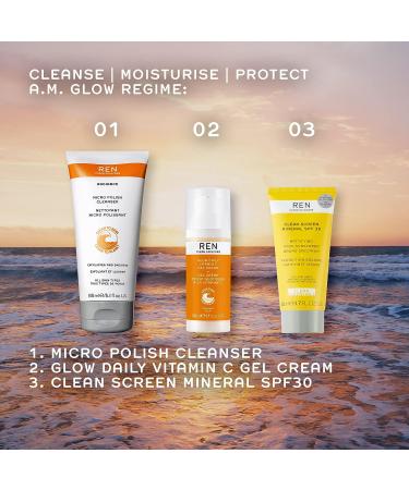REN Clean Skincare Micro Polish Cleanser 5.1 fl oz - Gentle Exfoliating Face Wash with Glycolic Acid and Amber Beads for Skin Brightening - Buy Online on GoSupps.com
