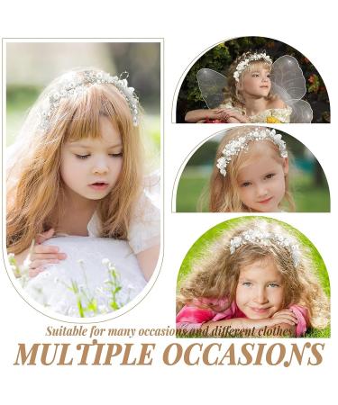 3 Pcs Silver Flower Girl Headpiece Set - Alloy Floral Tiara for Wedding, Communion, Prom & Photography - Buy Online on GoSupps.com