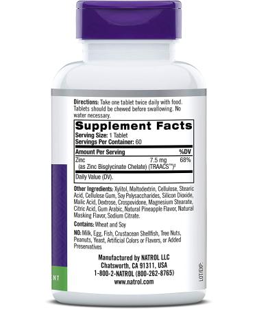 Natrol High Absorption Zinc - Natural Pineapple Flavor, 60 Tablets | Immune Support & Wellness - Buy Online on GoSupps.com