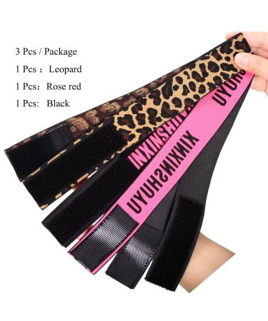 Elastic Wig Bands for Lace Melting - 3 Pcs Set for Wig Stability and Edges Laying - Leopard, Black, Rose Gold - Buy Online on GoSupps.com