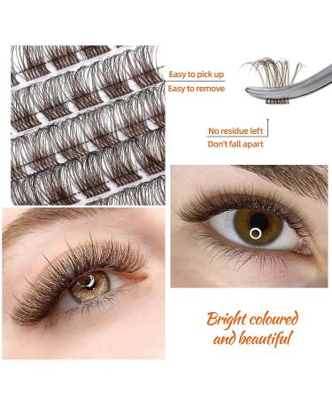 DIY Cluster Lash Extensions 78 PCS | Crislashes Soft Lash Clusters 13 Rows | Reusable at Home | F13 Mix 8-16mm | Brown-D-Curl-mix8-16 - Buy Online on GoSupps.com